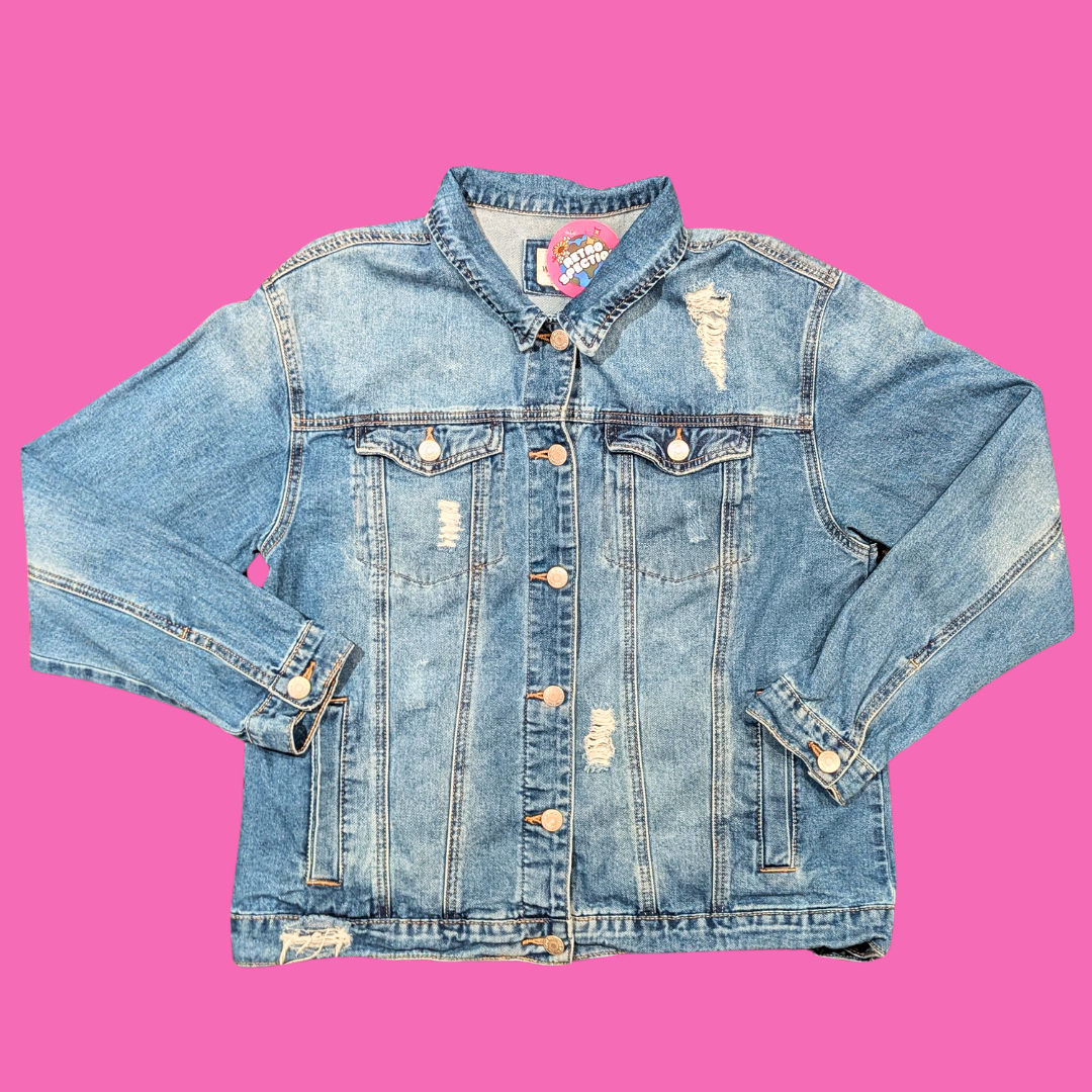 Nosferatu Upcycled T-Shirt Denim Jacket Size M