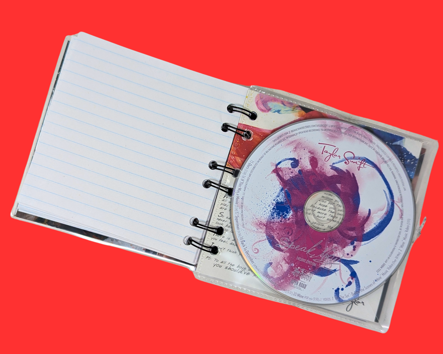 Taylor Swift, carnet de notes Speak Now