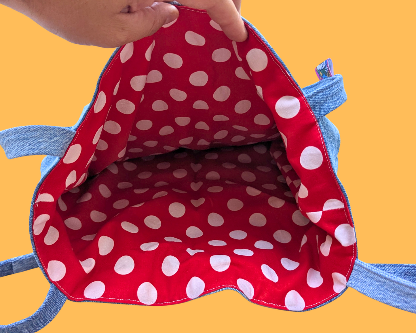 Handmade, Upcycled Levi's Jeans Patchwork Tote Bag