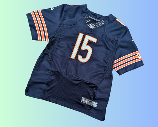 Y2K NFL Chicago Bears #15 Brandon Marshall Blue Orange Jerseyt Size XL