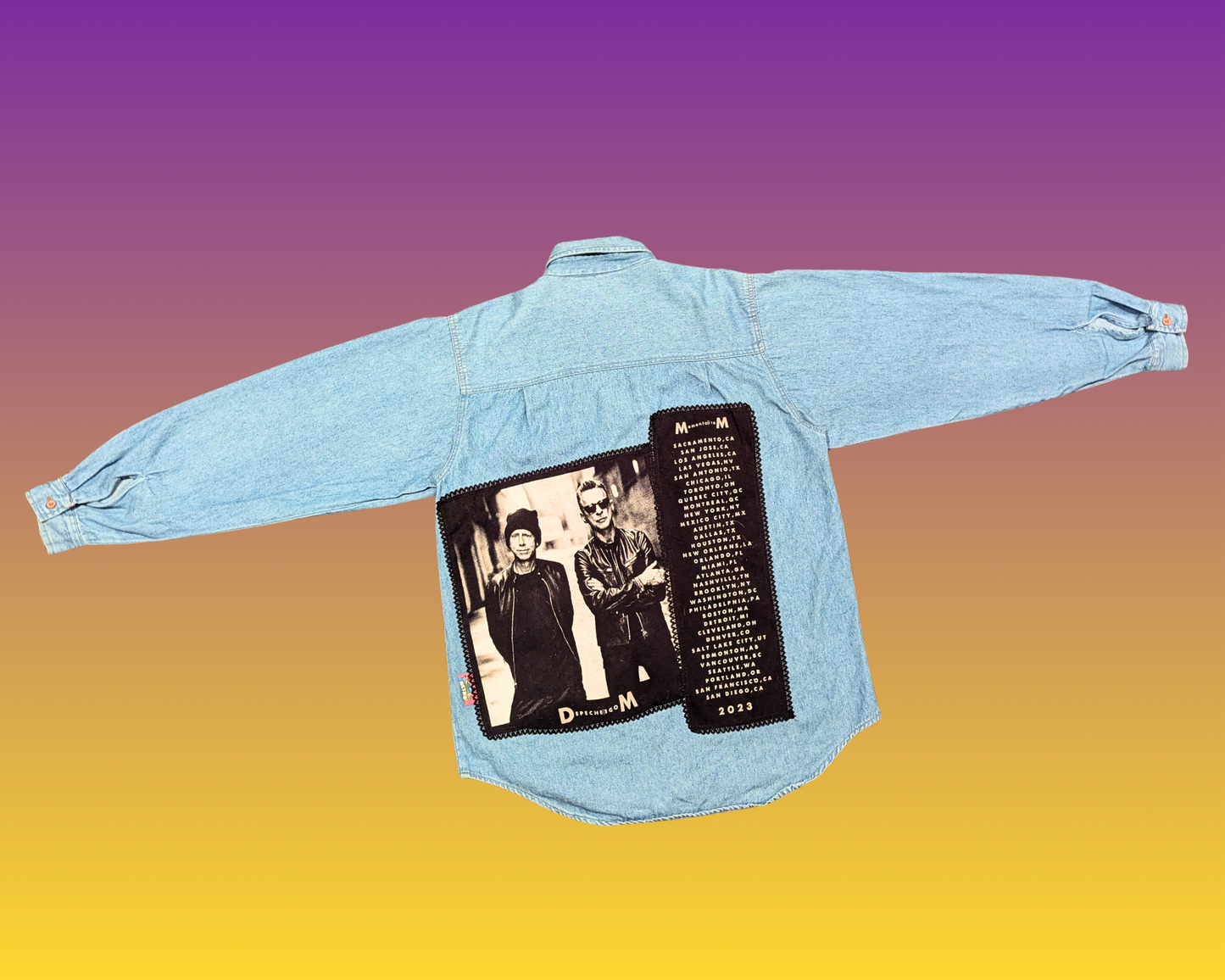 Veste/chemise en jean Depeche Mode 2023 Tour, fabriquée à la main et recyclée, taille M