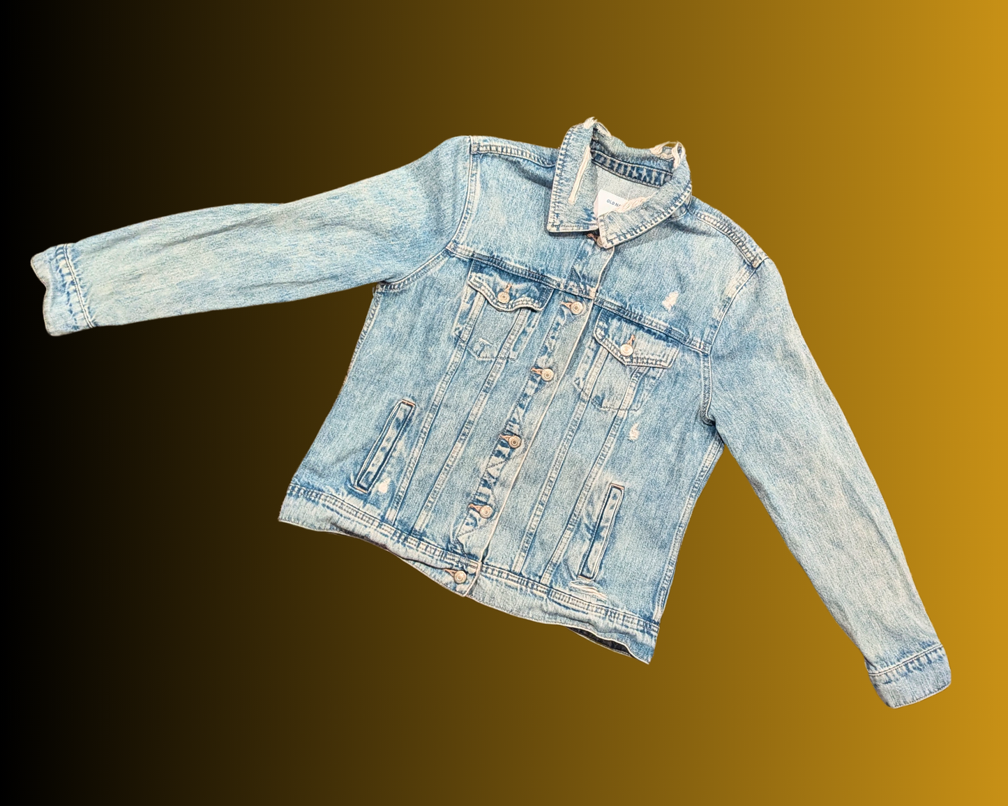 Veste en jean Gorillaz recyclée et faite main, taille L, pour femme