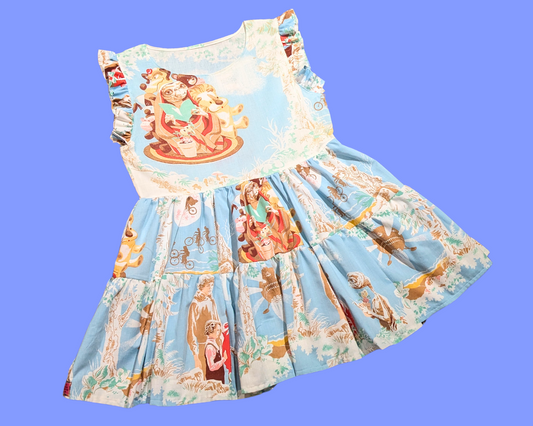 Robe drap de lit vintage ET recyclée faite à la main, taille M