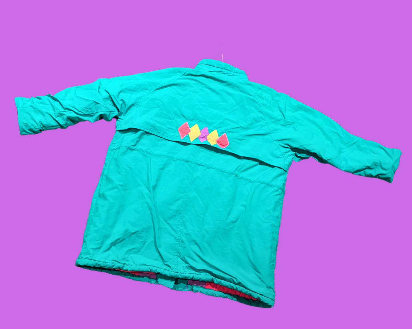 Veste d'hiver vintage des années 1980, verte et funky, taille XL