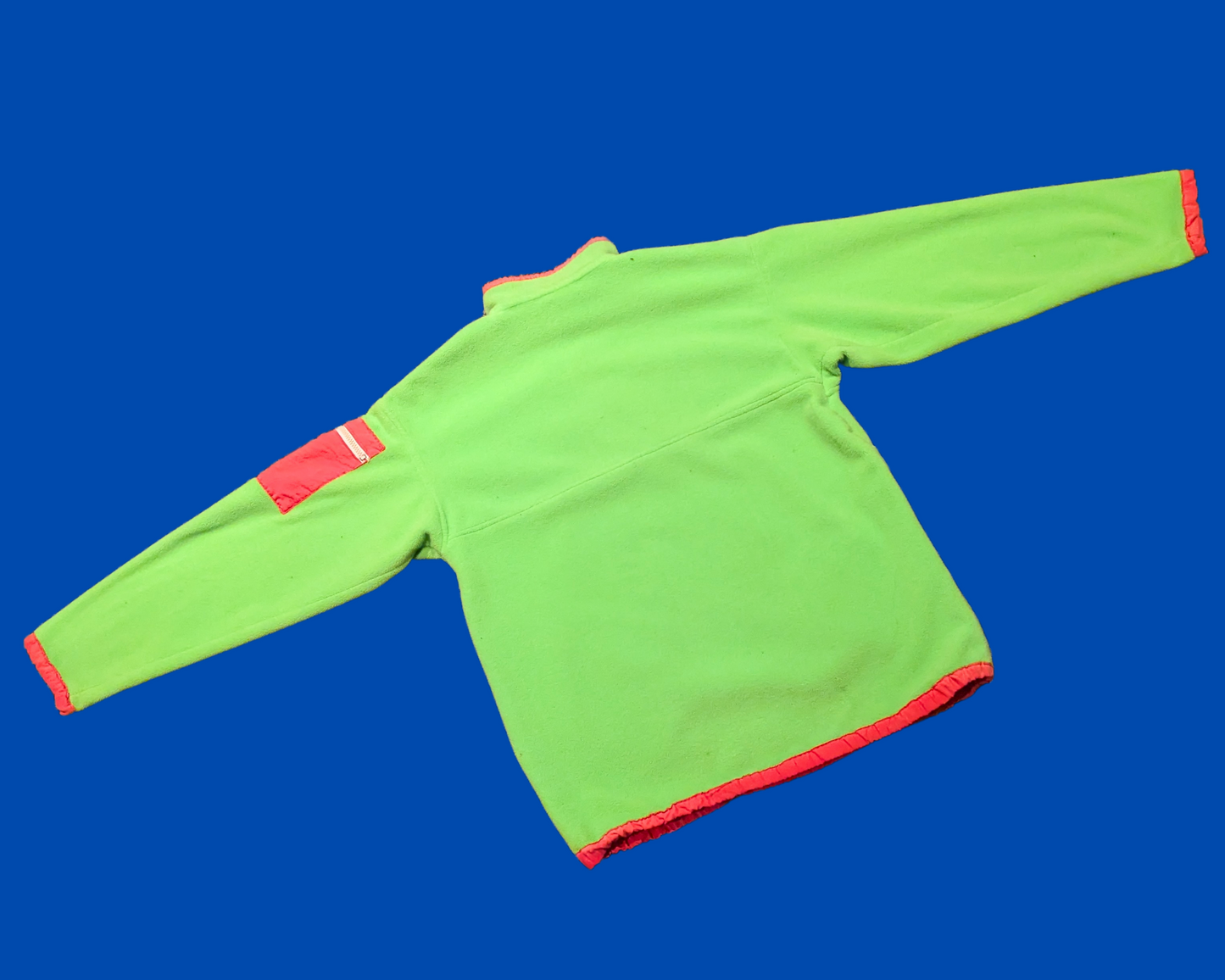 Vintage 1990's Neon Green and Pink Fuzzy Fleece Size L