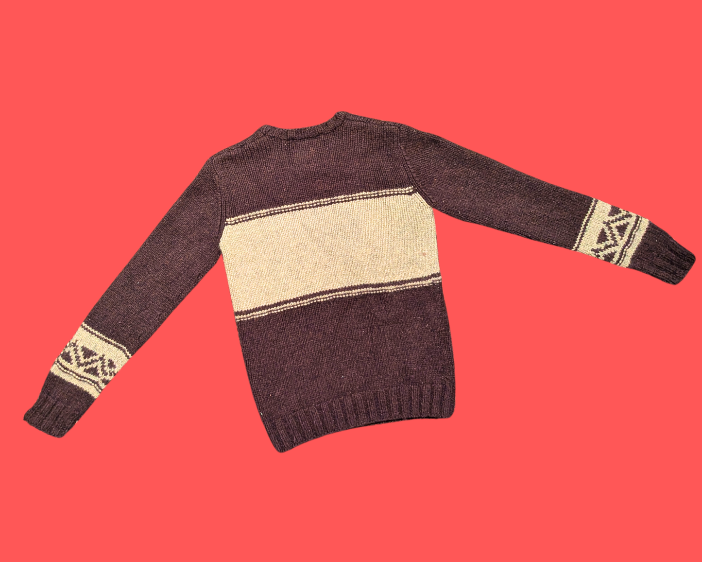 Pull Roots en laine véritable vintage de 1978, taille M