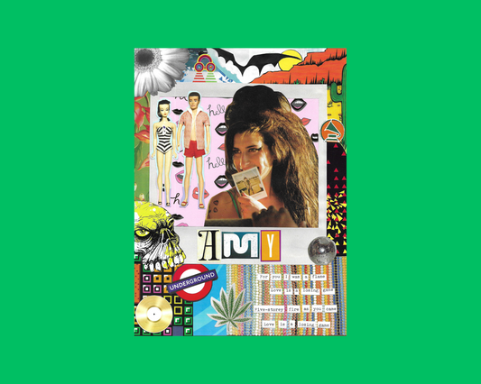 Impression d'un collage fait main d'Amy Winehouse