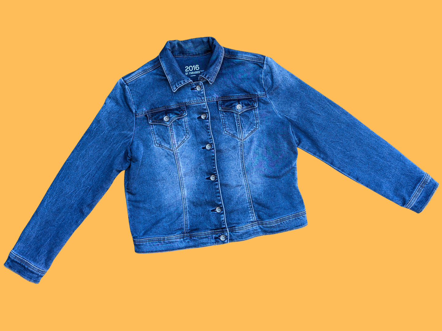 Handmade, Upcycled Casper The Friendly Ghost Denim Jacket Size L