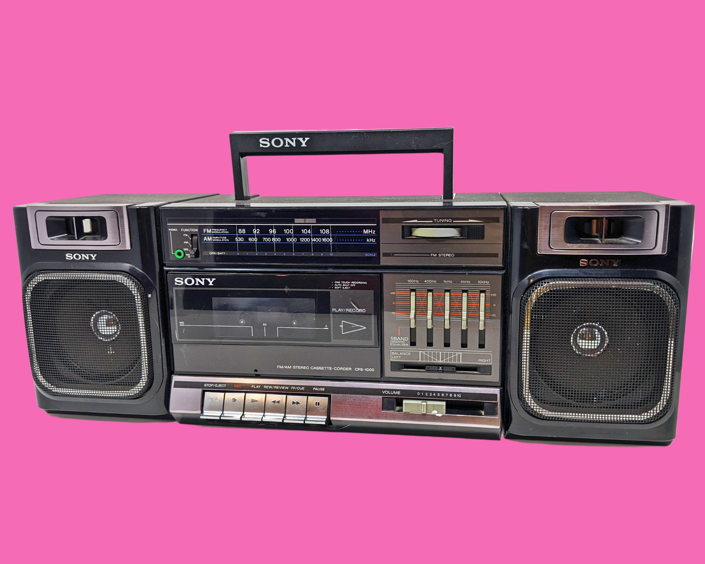 Radio Sony vintage des années 1990, lecteur de cassettes ne fonctionnant pas