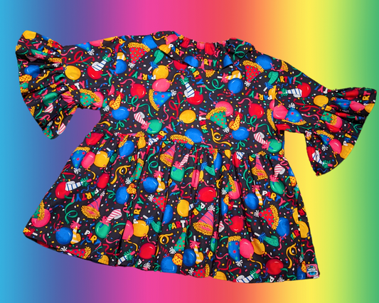 Robe t-shirt à thème de fête d'anniversaire Y2K faite à la main et recyclée, taille 2XL