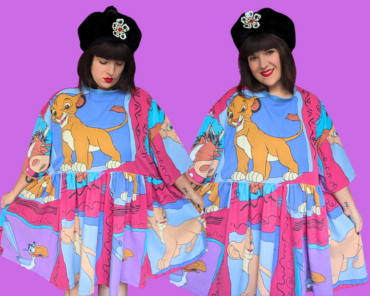 FABRIQUÉ SUR COMMANDE, fait à la main, recyclé, le drap-housse du Roi Lion convient aux tailles S/M/L/XL ou 2XL