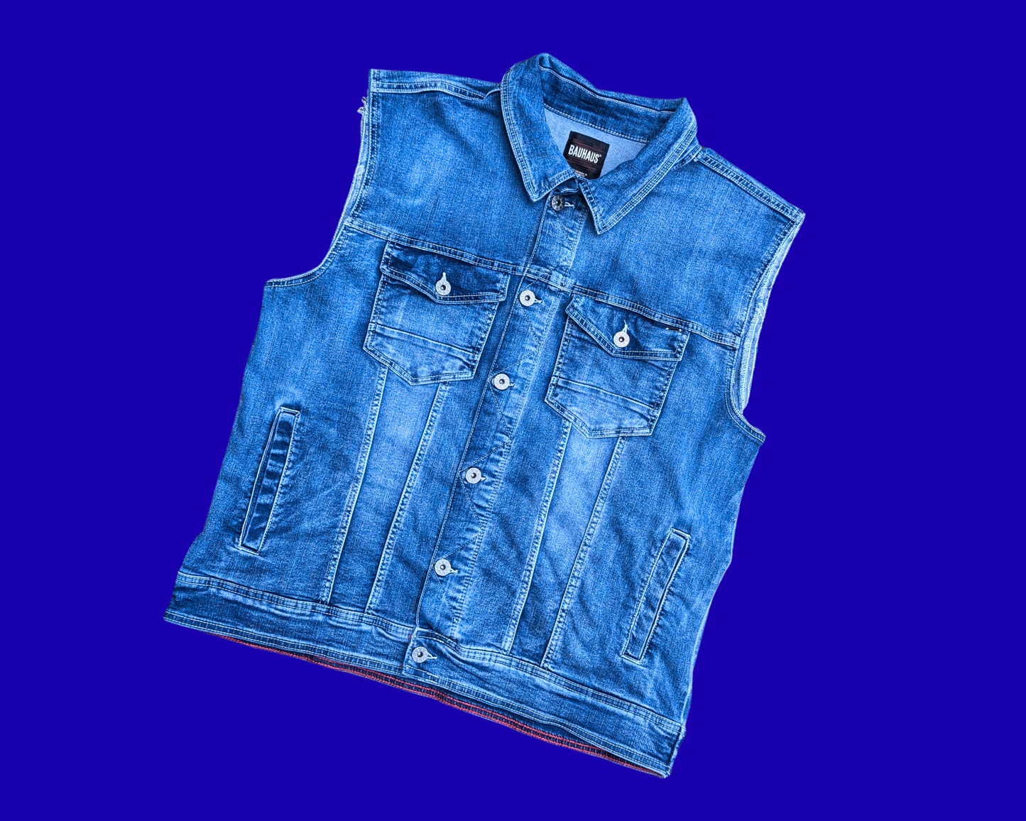 Veste/gilet en jean Slipknot fait main et recyclé, taille XL