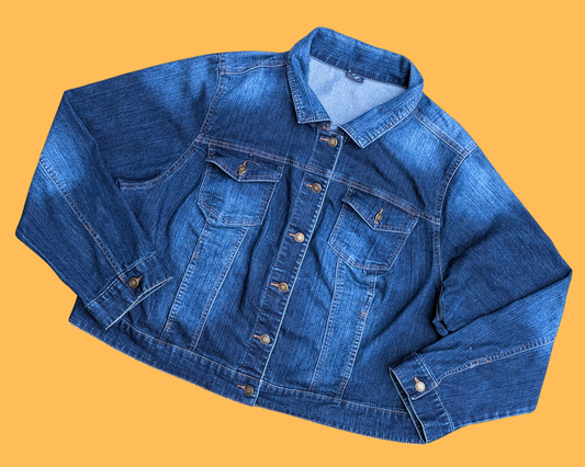 Veste en jean Ghostbusters faite à la main et recyclée, taille XL