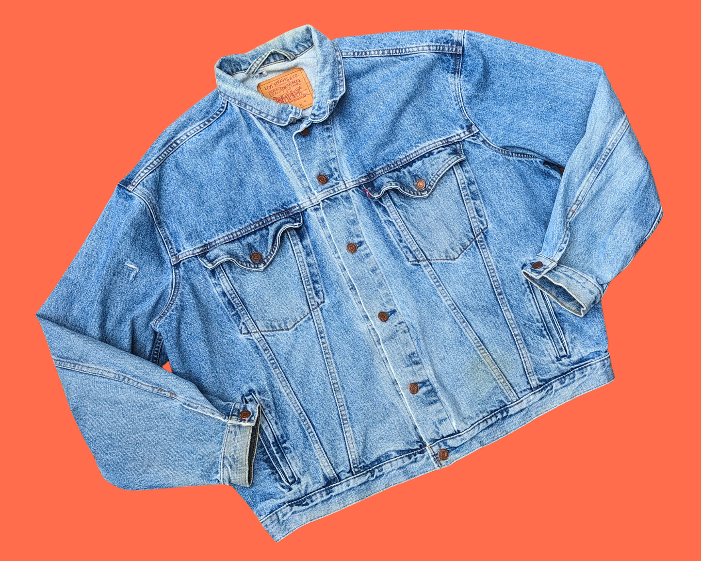 Handmade, Upcycled Iron Maiden Levis Denim Jacket Size XL