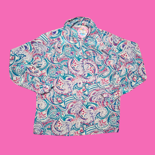 Vintage 1980's Funky and Groovy Silky Blouse Size M