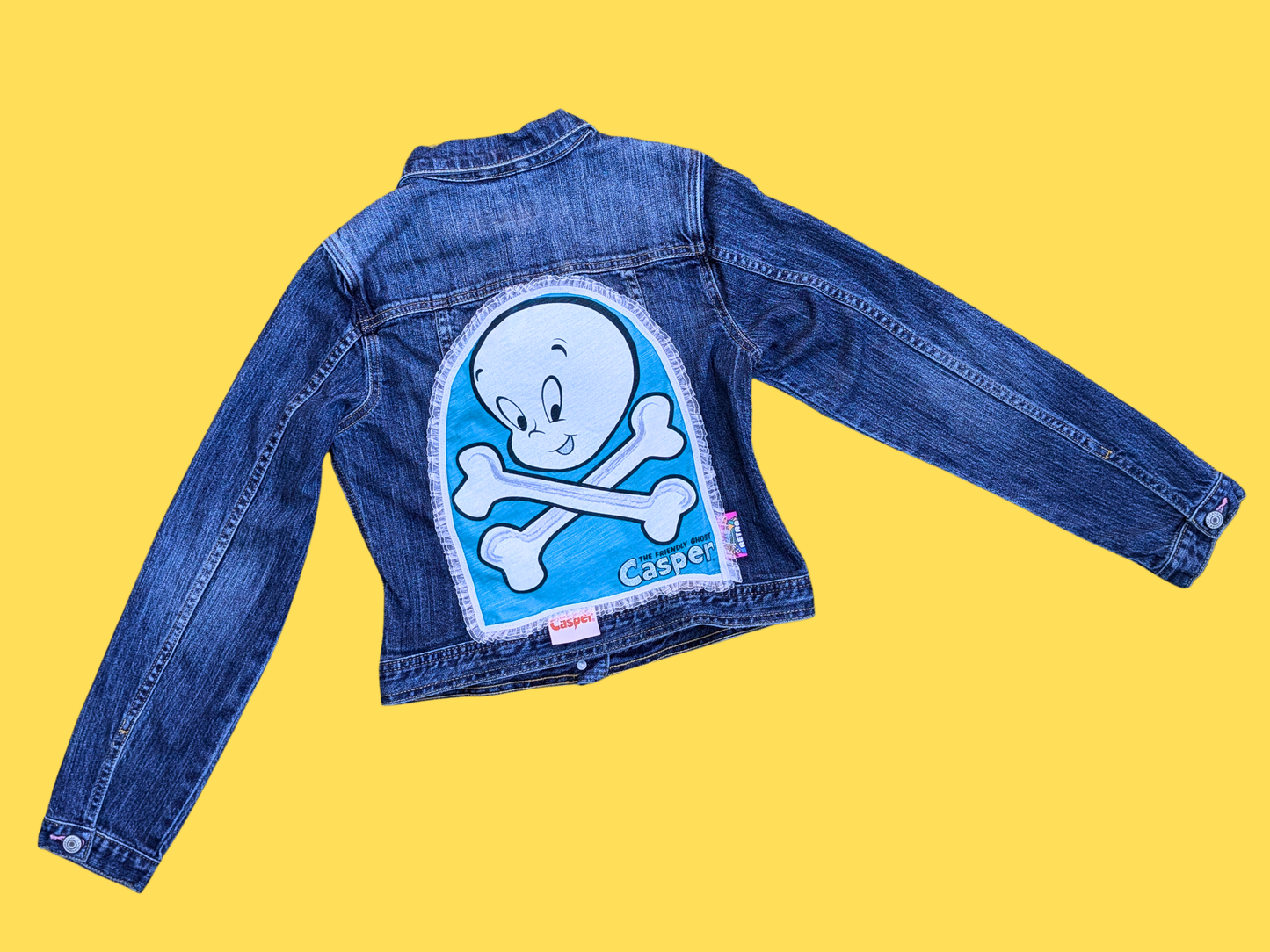 Handmade, Upcycled Casper The Friendly Ghost Jacket Size XS or XXL for Kids