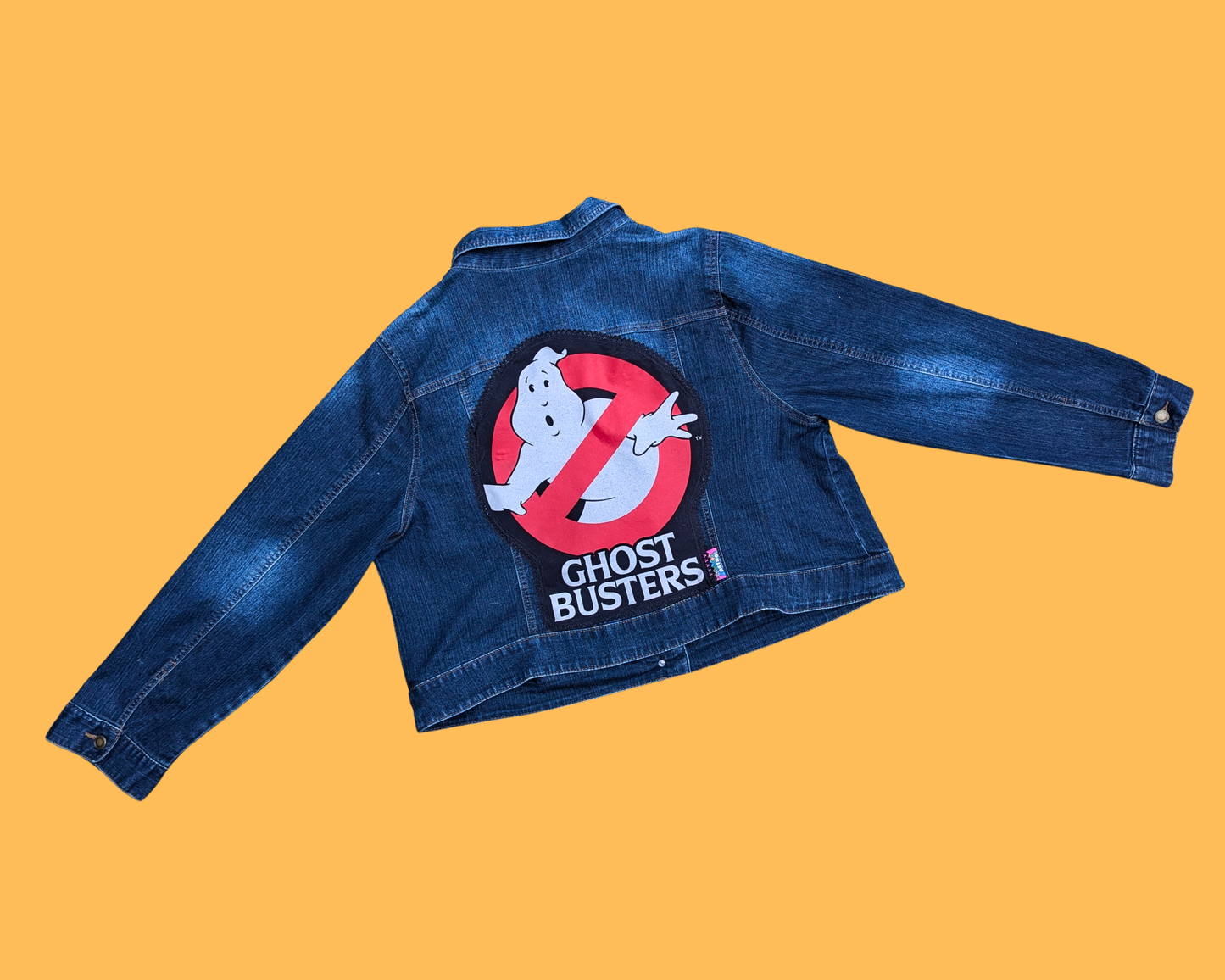 Veste en jean Ghostbusters faite à la main et recyclée, taille XL
