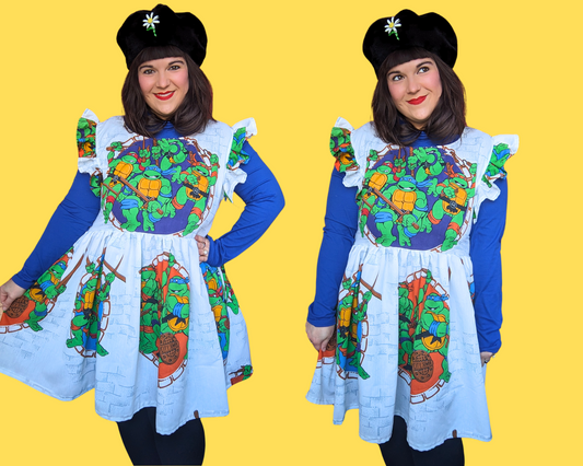 Robe sans manches Tortues Ninja, fabriquée à la main et recyclée, taille L