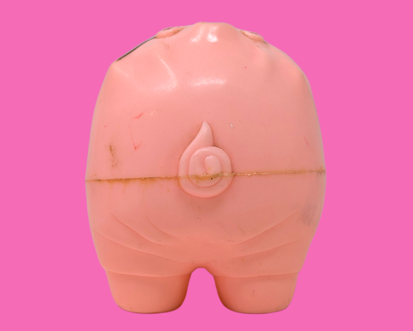 Tirelire cochon en plastique rose vintage des années 1960