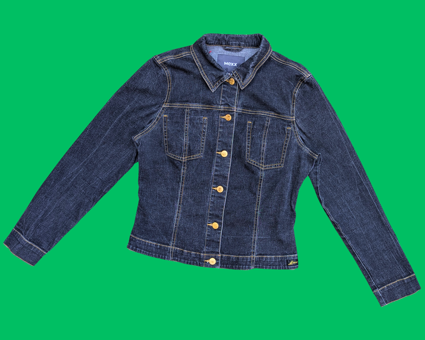 Handmade, Upcycled Beetlejuice Denim Jacket Size M (EU 42)