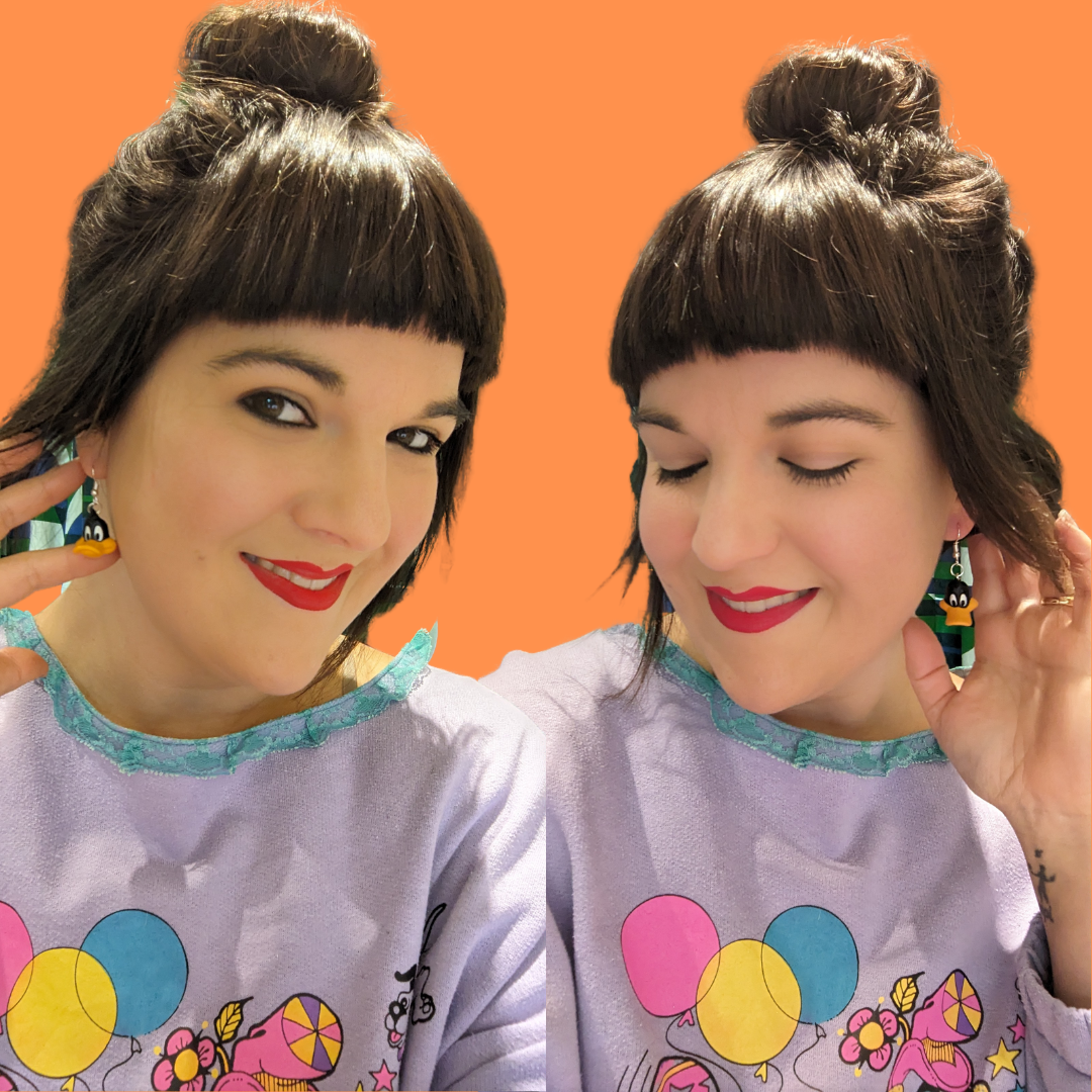 Handmade, Upcycled Looney Tunes' Daffy Duck Earrings