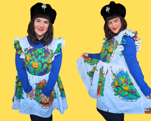 Robe sans manches Tortues Ninja, fabriquée à la main et recyclée, taille L