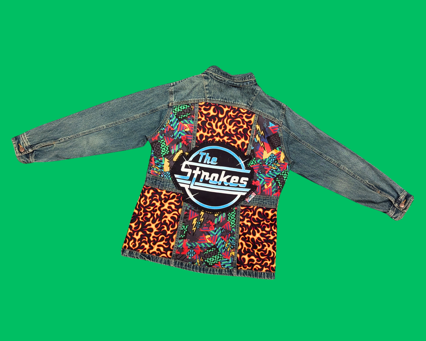 Handmade, Upcycled The Strokes Denim Jacket Size L