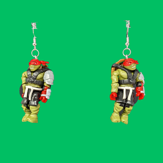 Boucles d'oreilles Tortues Ninja faites à la main et recyclées