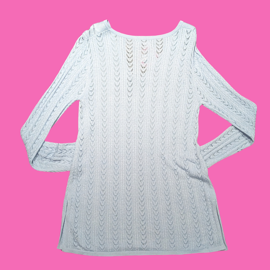Bylyse Spenard Light Blue Crochet Top Size S