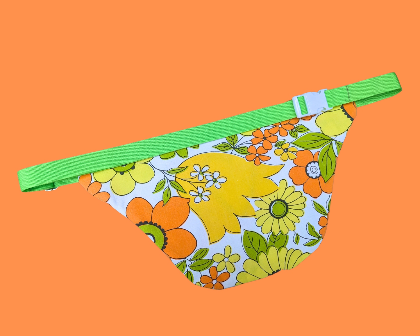 Sac fourre-tout en tissu Vintage Groovy Flower Power recyclé et fait à la main