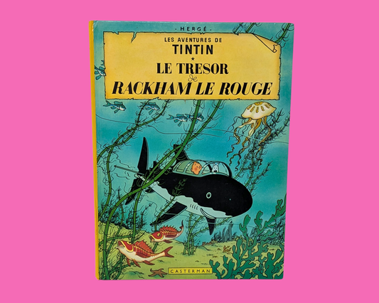 Tintin et Le Trésor de Rackham le Rouge vintage des années 1980