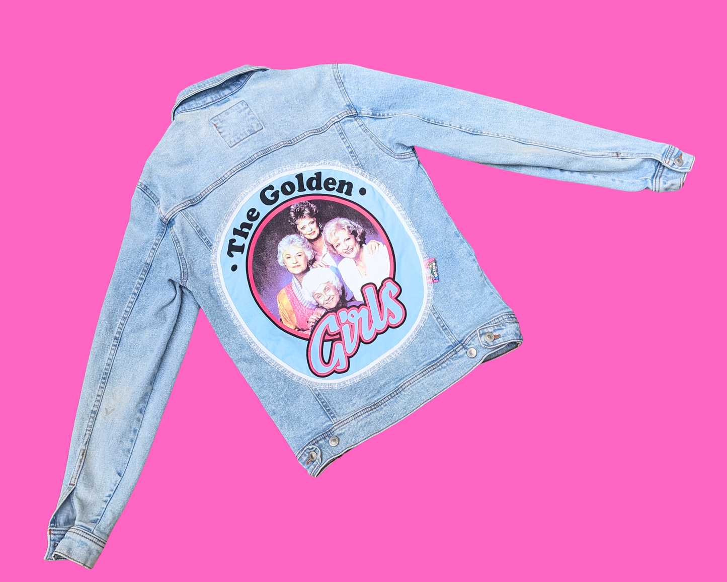 Handmade, Upcycled The Golden Girls Denim Jacket Size S