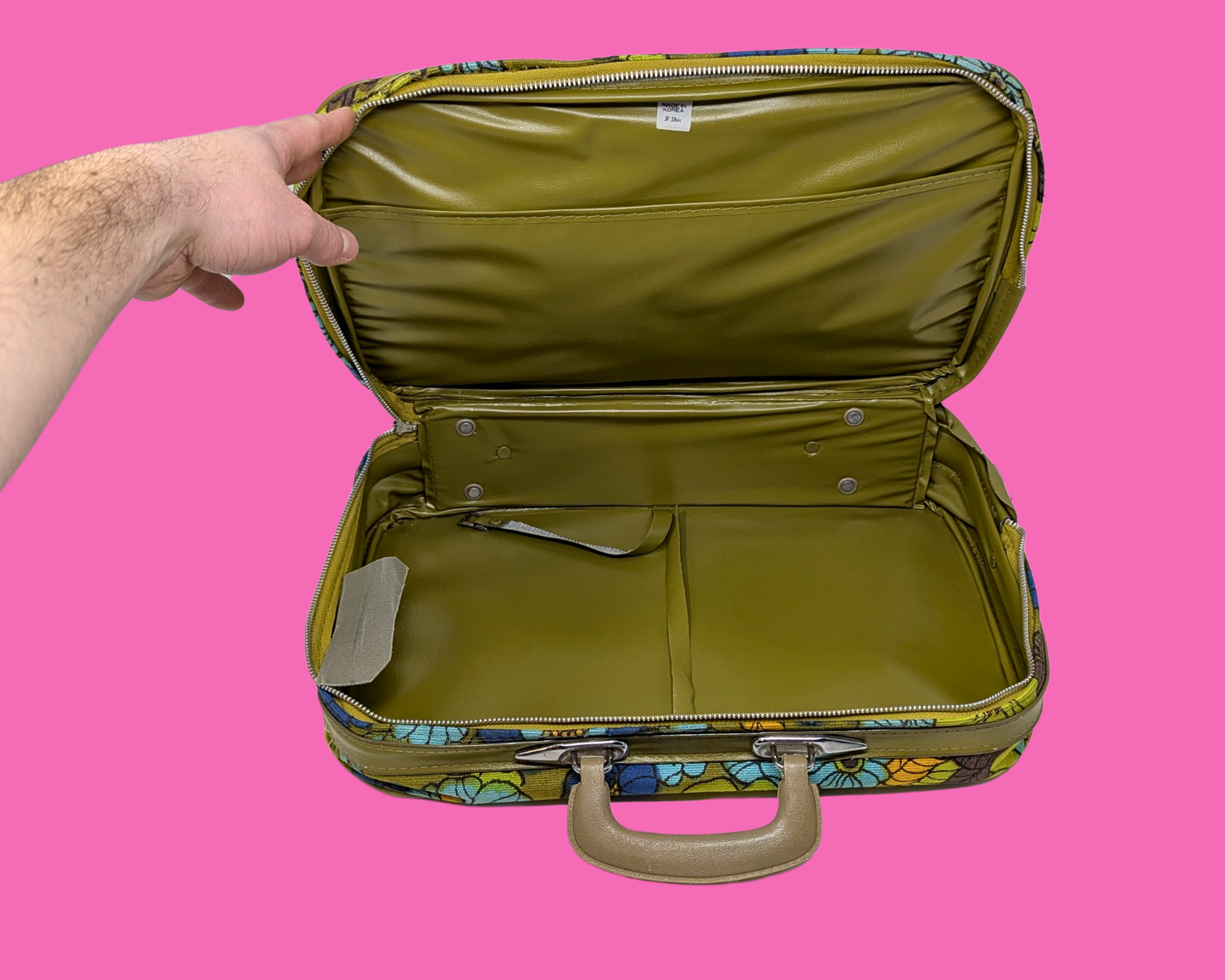 Valise vintage Groovy des années 1960 fabriquée au Japon