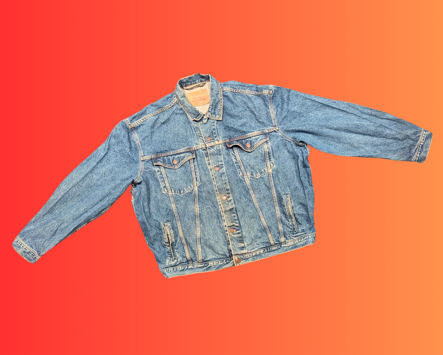 Vintage 1990's Just for Laughs Embroidery, Juste Pour Rire, Diablement Fou ! Levis Denim Jacket 2XL