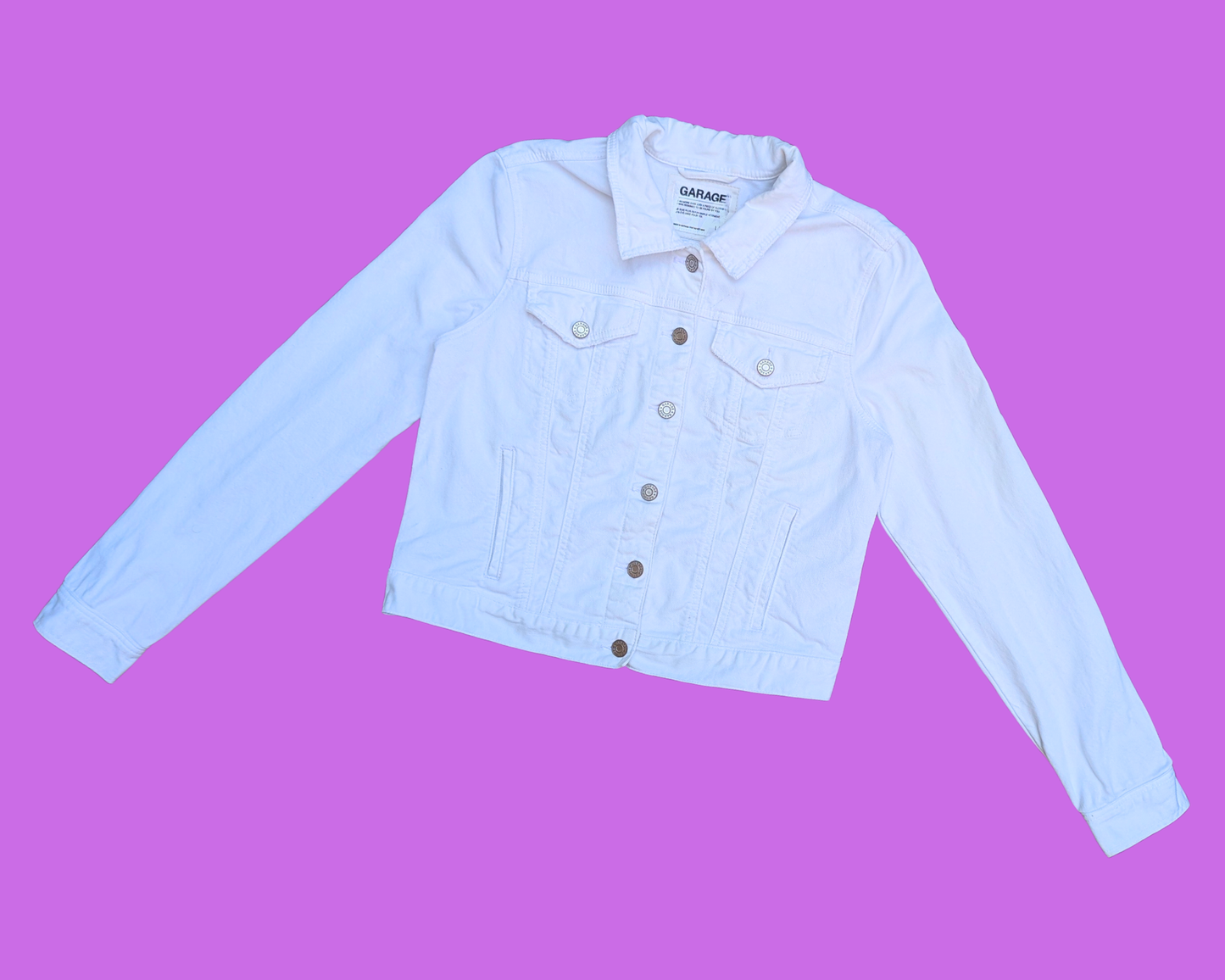 Handmade, Upcycled Rugrats White Denim Jacket Size L