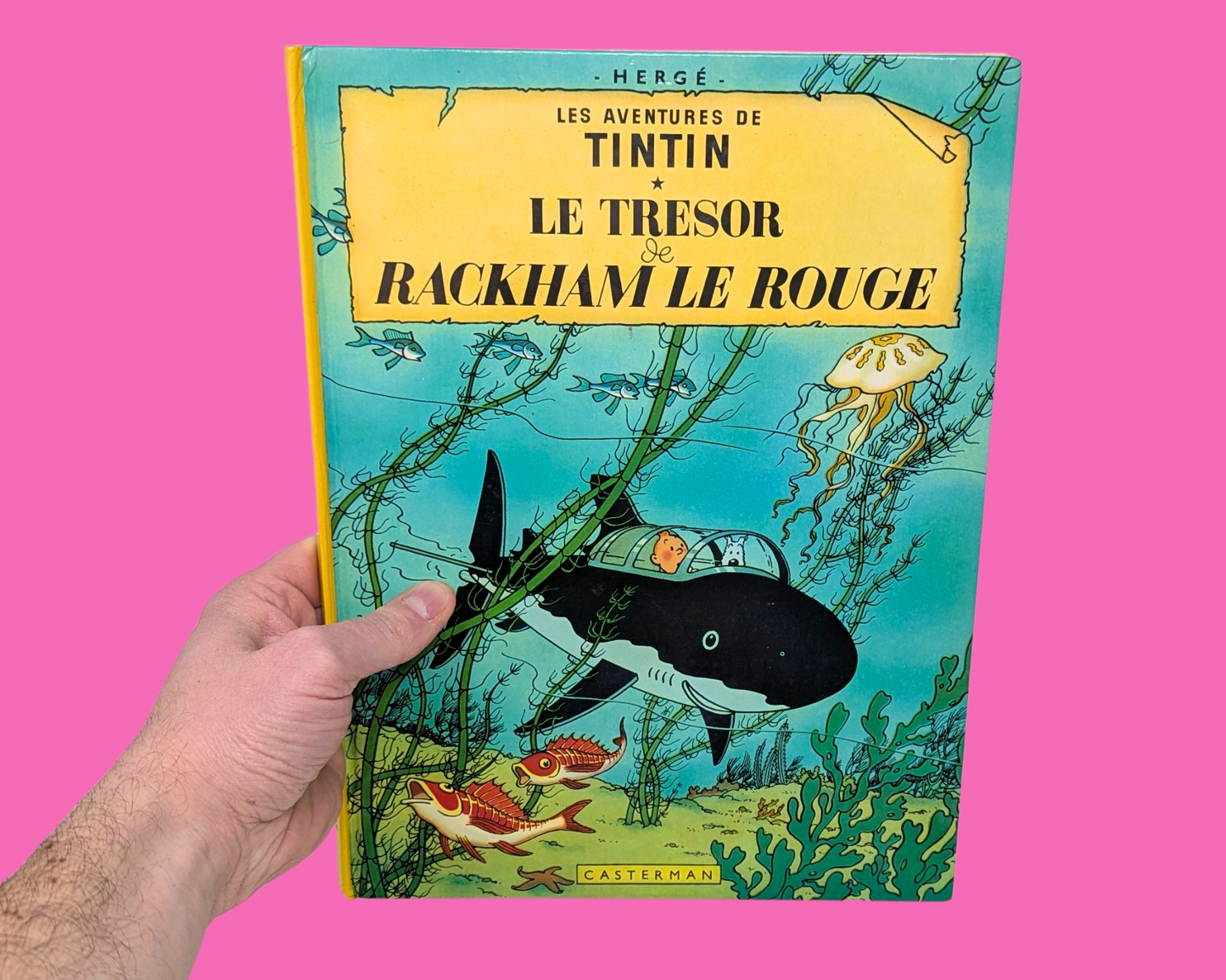 Tintin et Le Trésor de Rackham le Rouge vintage des années 1980