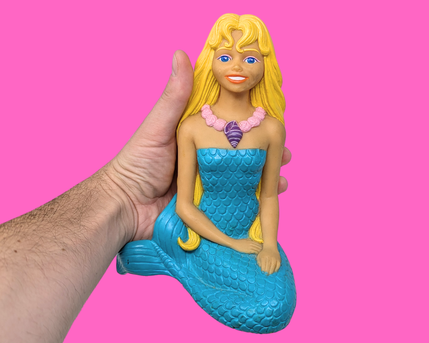 Tirelire sirène en plastique vintage de 1991 par Street Kids