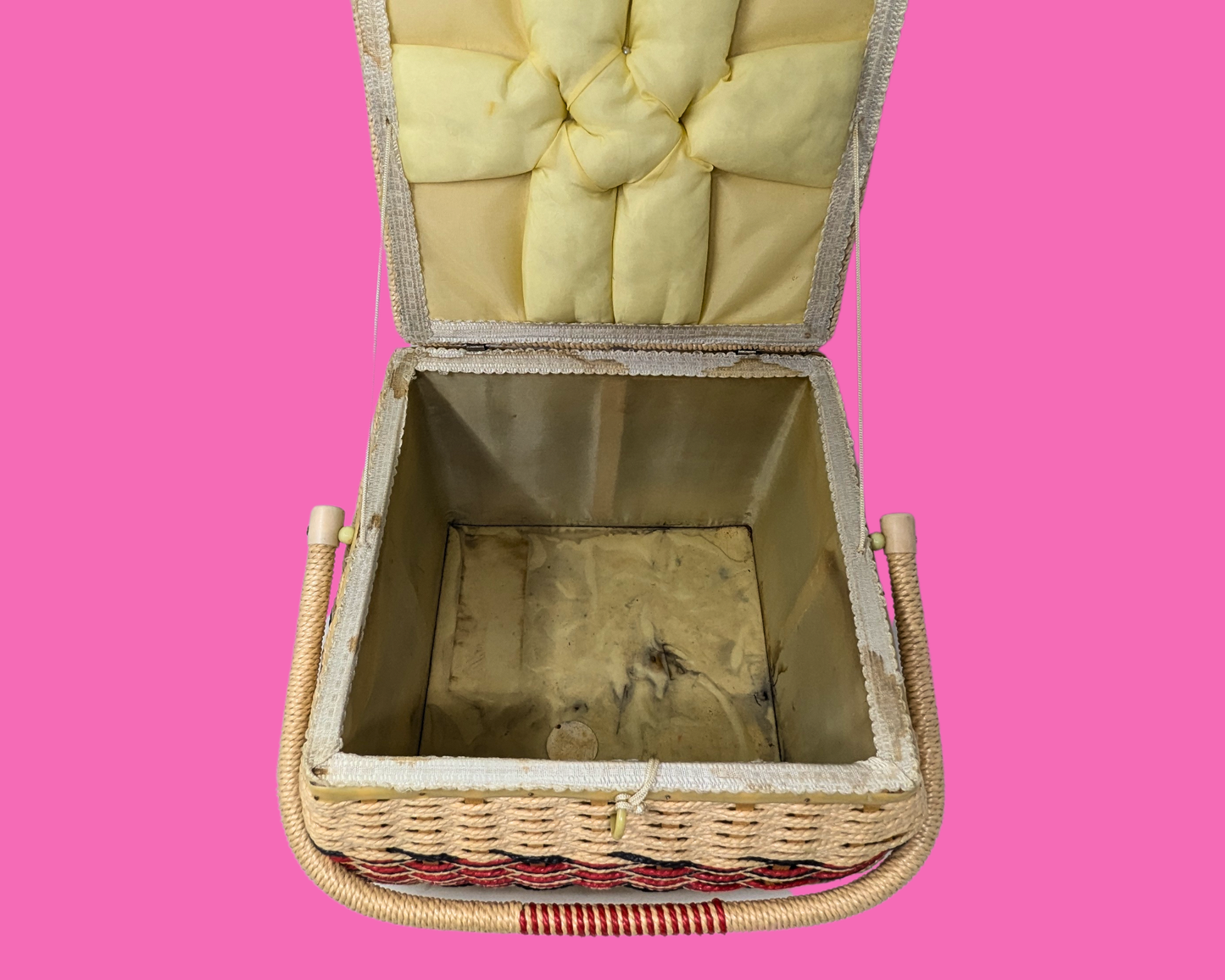 Panier à couture vintage des années 1980