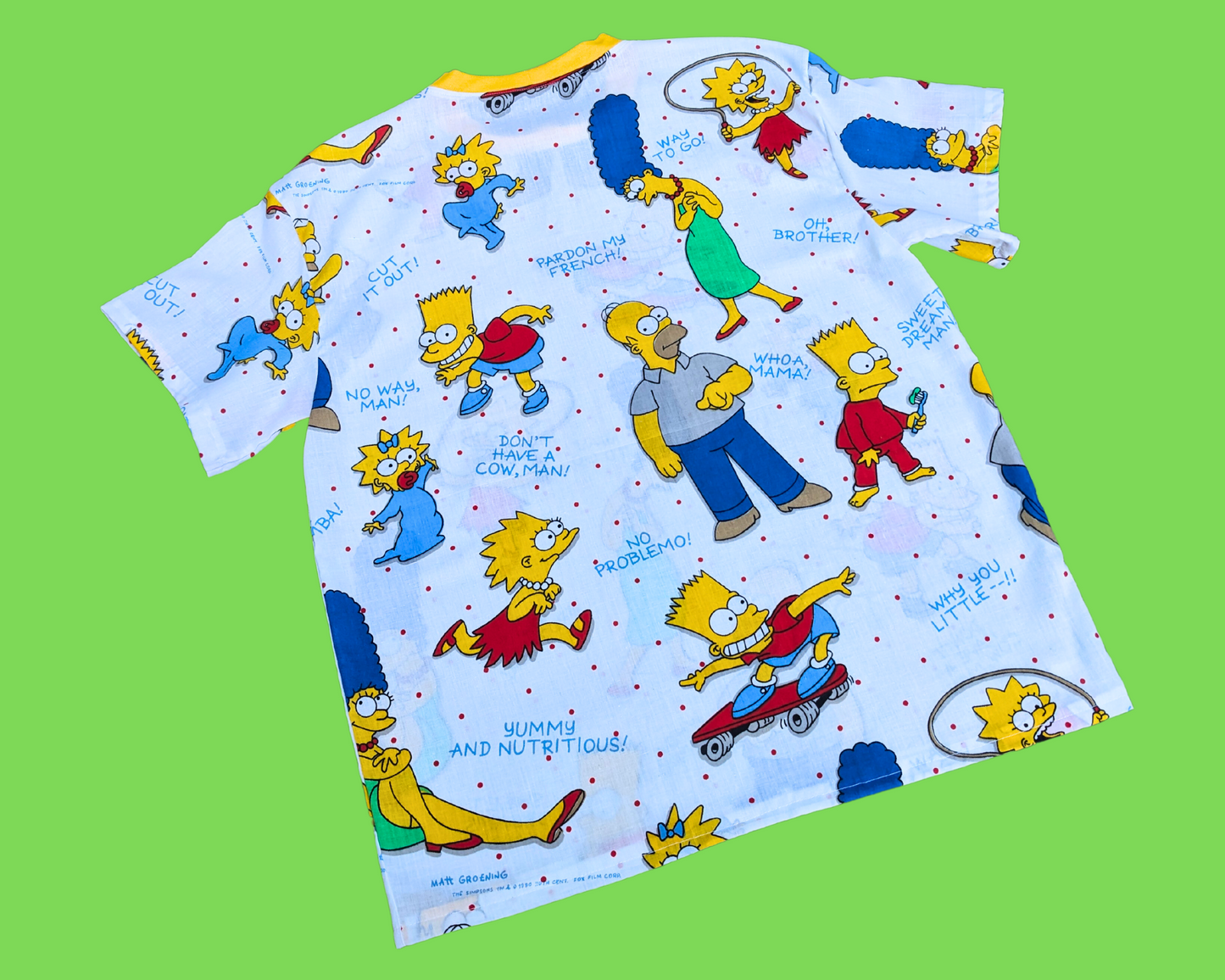T-shirt surdimensionné Les Simpsons, fait main et recyclé, taille XS - Taille M