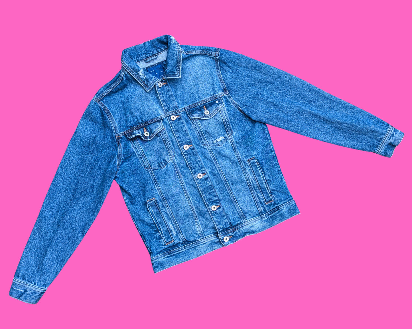 Handmade, Upcycled Korn Denim Jacket Size L