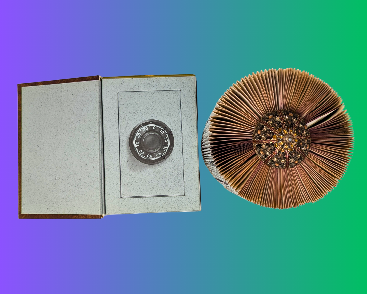 Sculpture d'art pliante de livre faite à la main et recyclée