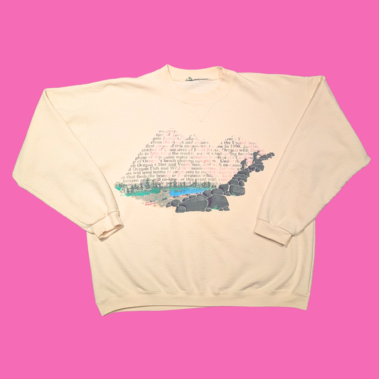 Vintage 1990's Crewneck, Mountains Design, Size L