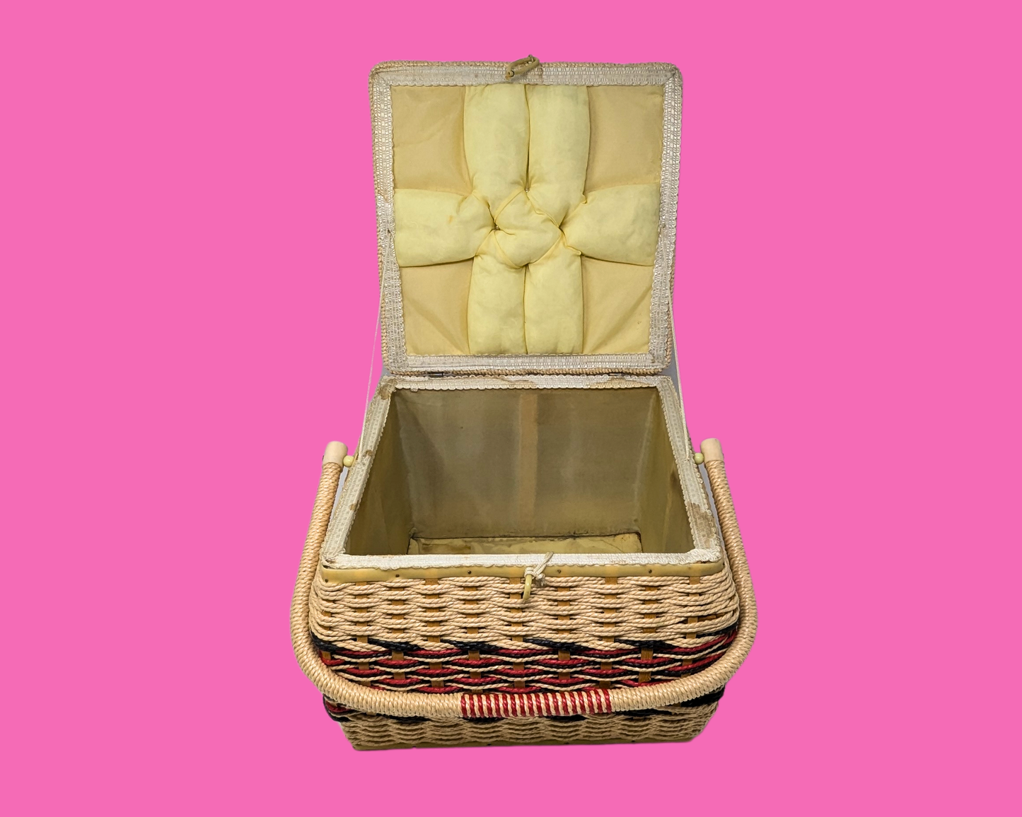 Panier à couture vintage des années 1980