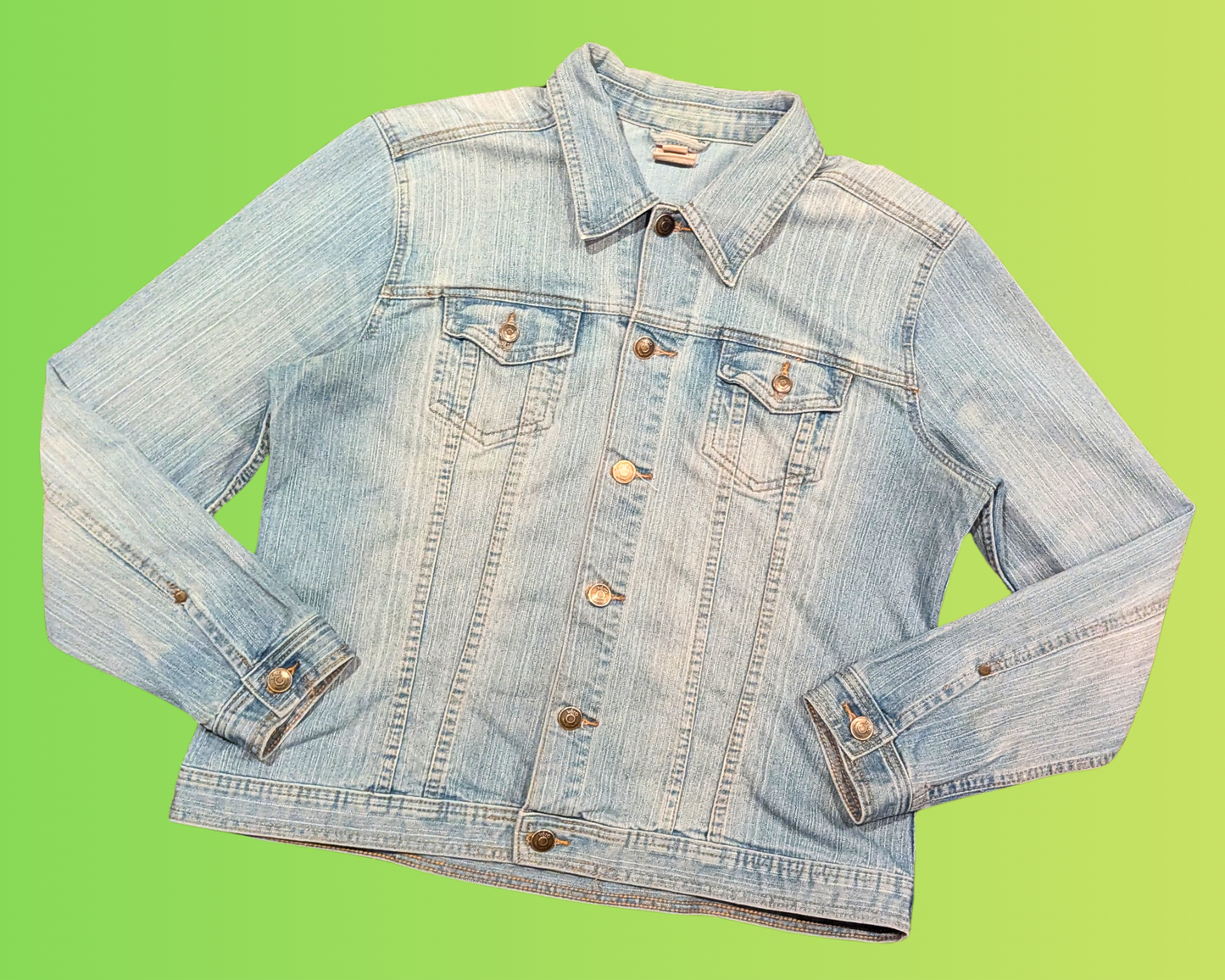 Veste en jean Led Zeppelin faite main et recyclée, taille L-XL
