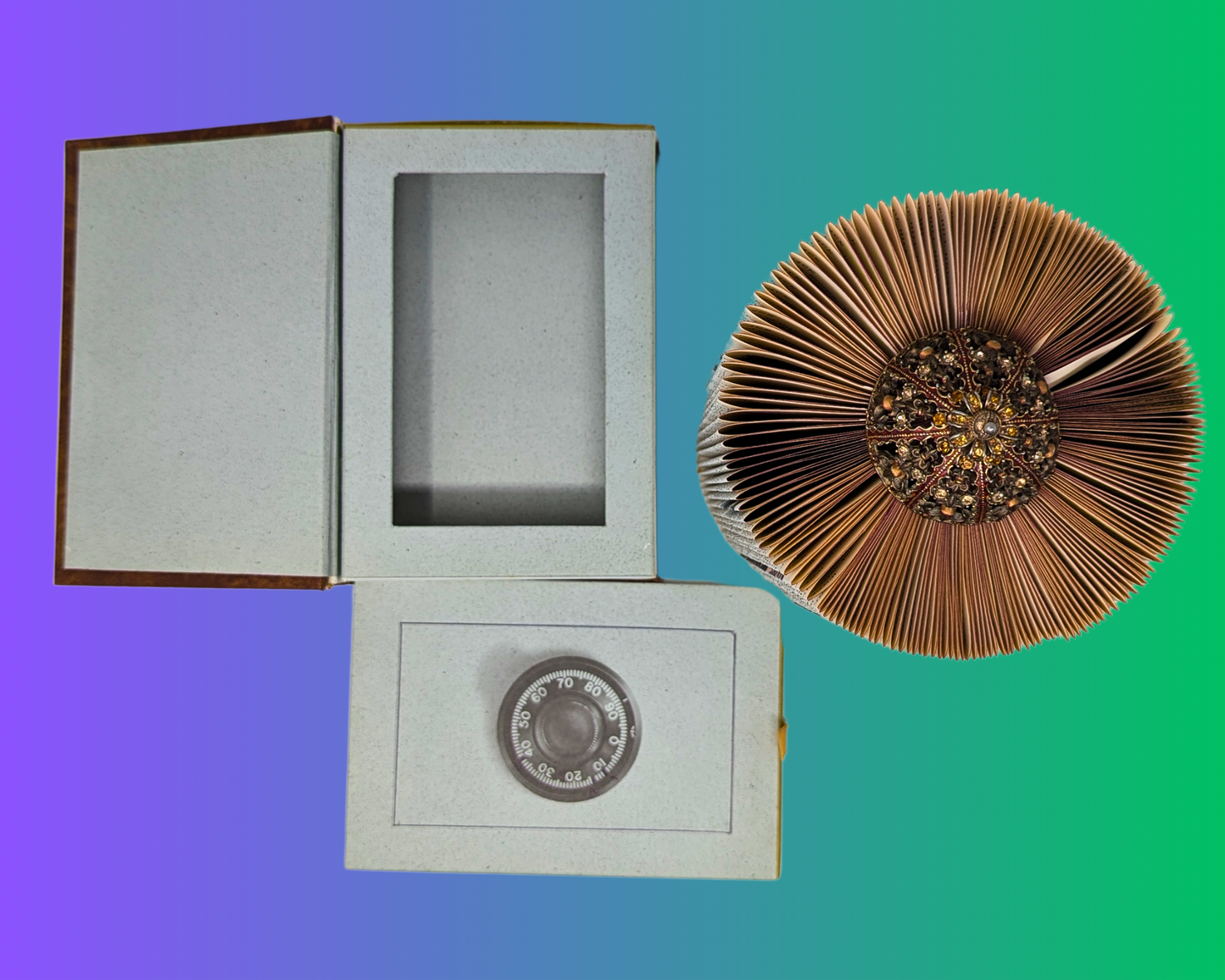 Sculpture d'art pliante de livre faite à la main et recyclée