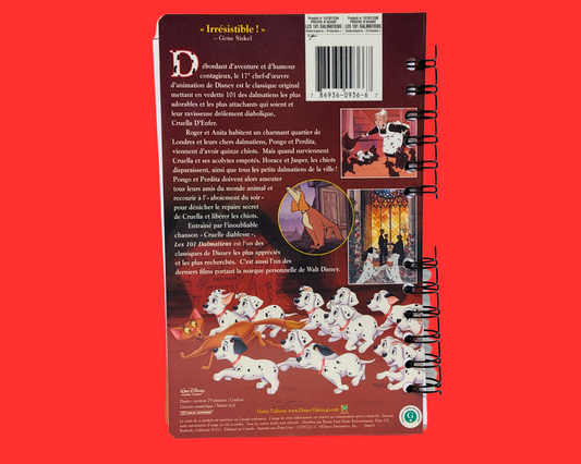 Les 101 Dalmatiens, carnet de notes VHS de Walt Disney