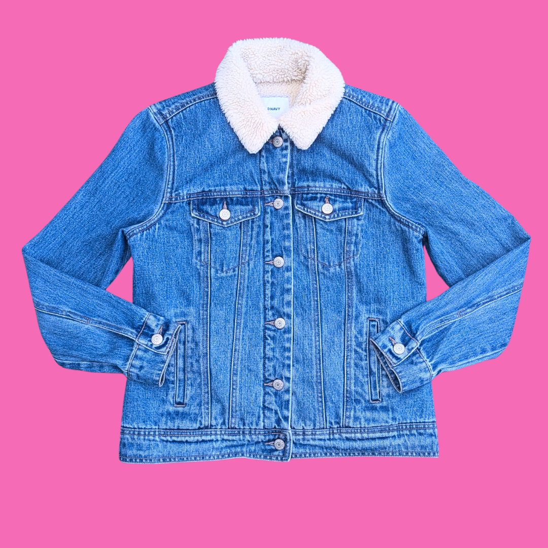 Hello Kitty Upcycled Warm Denim Jacket Size S for Women