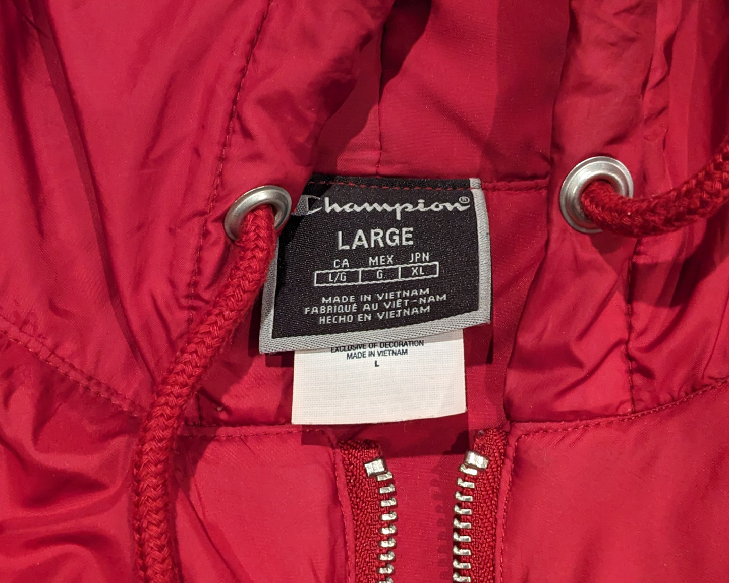 Vintage 1990's Champion Jacket with Hoodie Size L