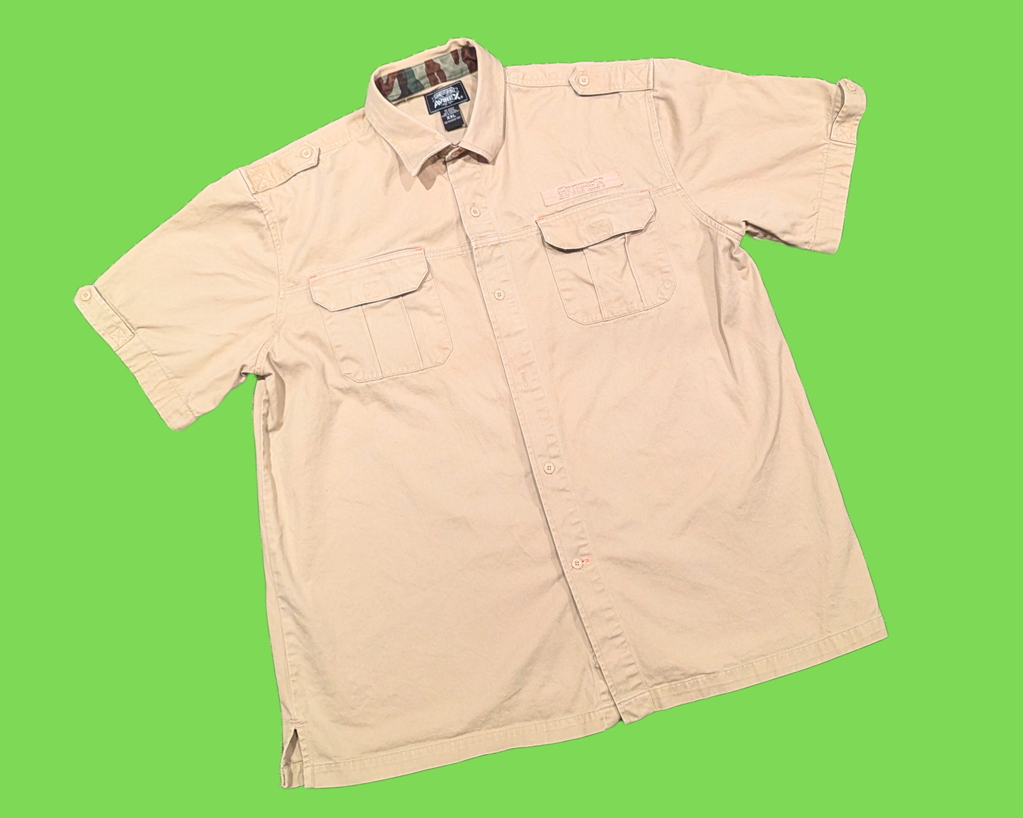 Y2K Avirex Short Sleeves, Button Down Shirt Size XXL