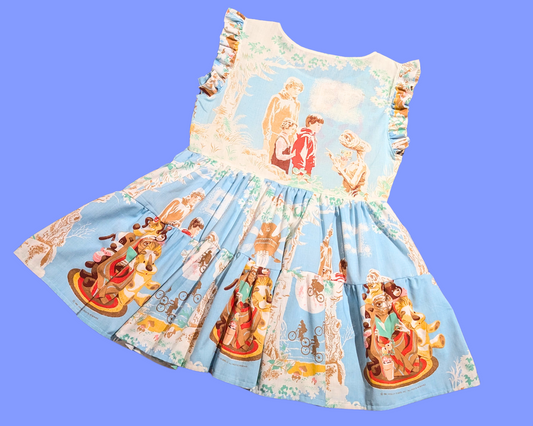 Robe drap de lit vintage ET recyclée faite à la main, taille M